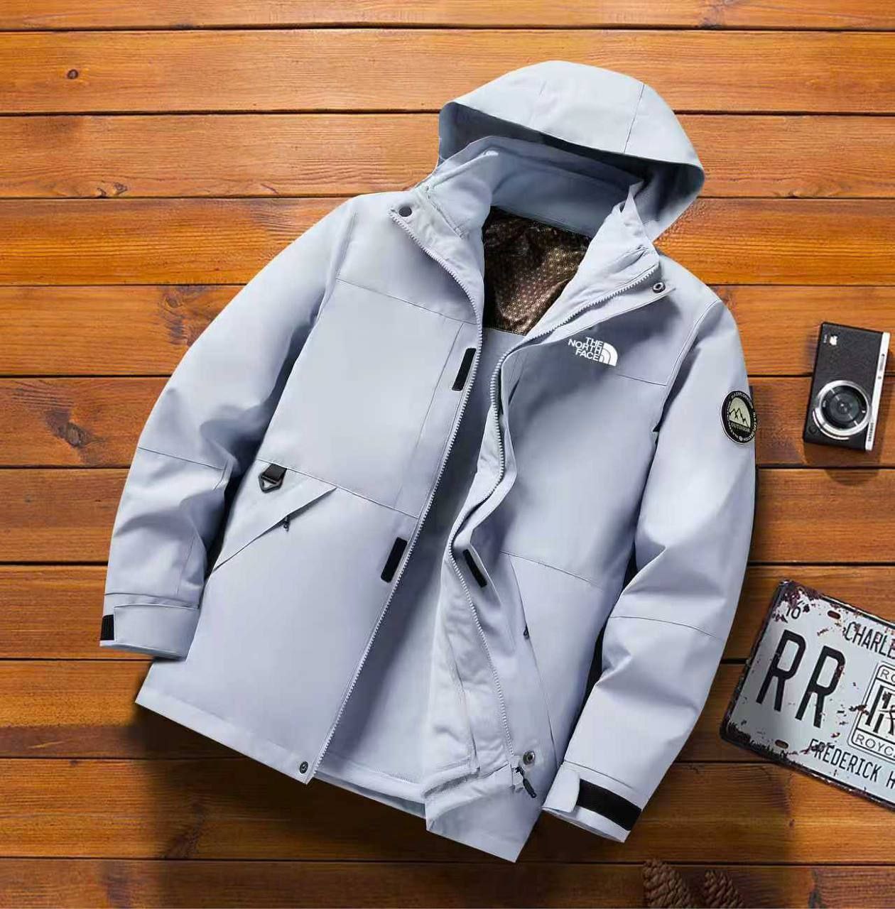 کاپشن دو پوش پلار دار دو قلو (گورتکس) مارک North face کد 99699
