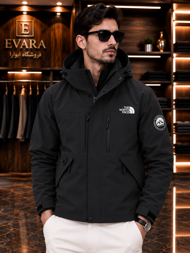 کاپشن دو پوش پلار دار دو قلو (گورتکس) مارک North face کد 99699