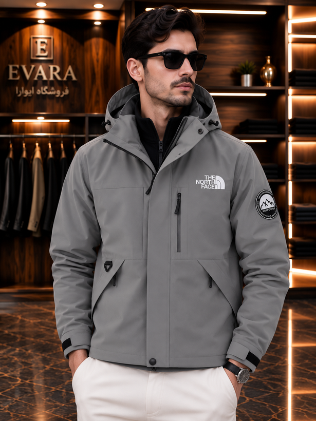 کاپشن دو پوش پلار دار دو قلو (گورتکس) مارک North face کد 99699